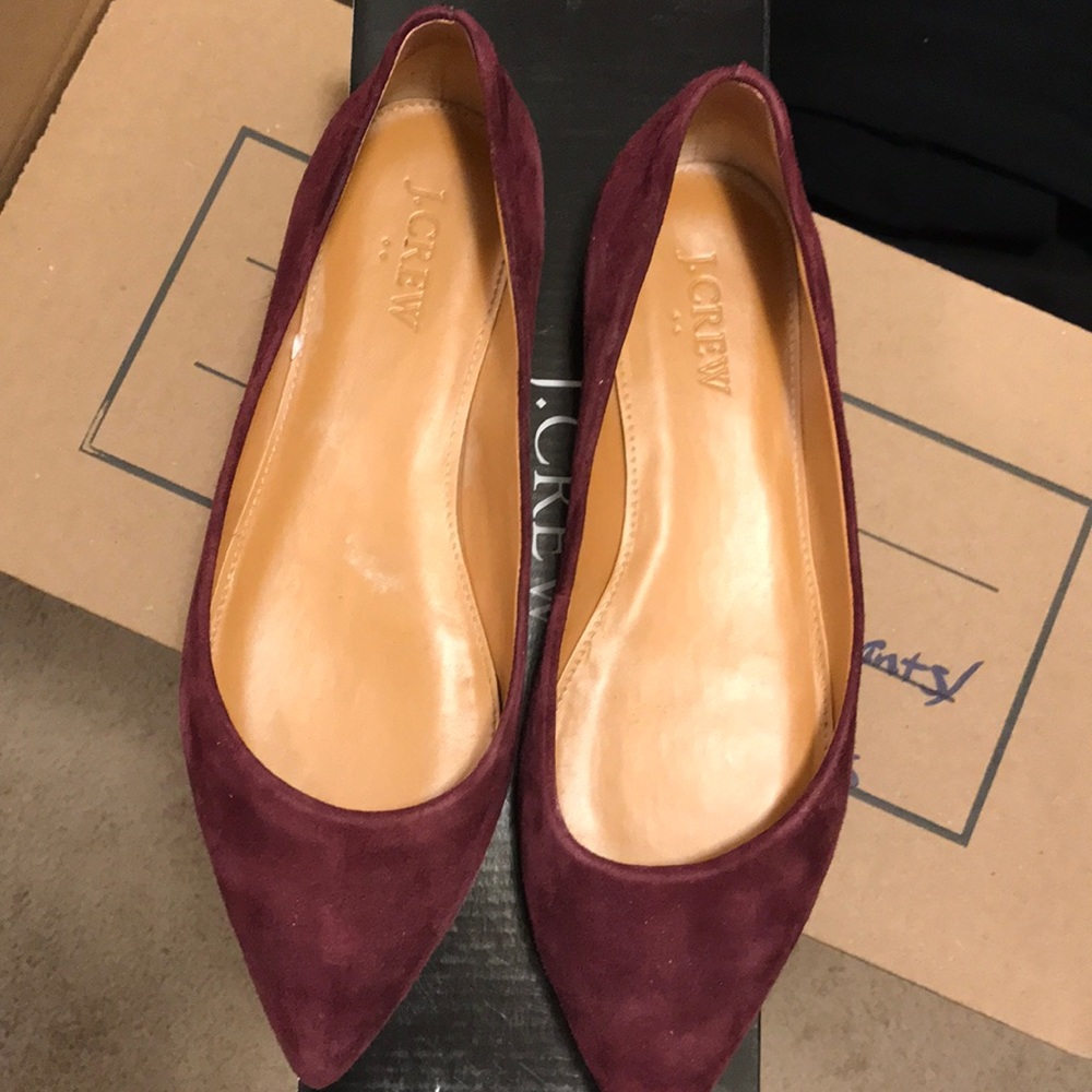 J. Crew suede wine flats size 6.5
